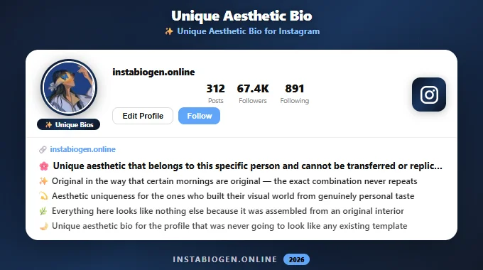 Unique Aesthetic Bio for Instagram